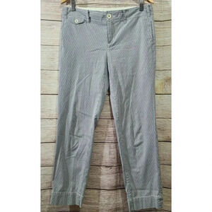 Paper Boy Anthropologie Women's Pants Size 8 Blue White Pinstripe Straight Leg